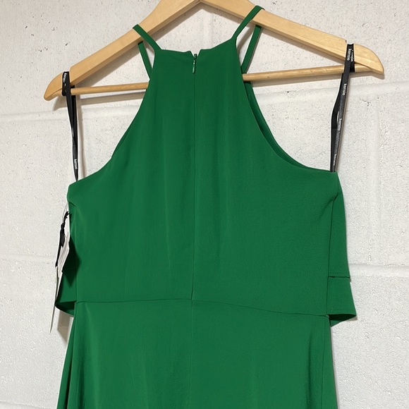 NWT (0) kensie dresses bold emerald green gold hardware choker halter flounce - Picture 4 of 12